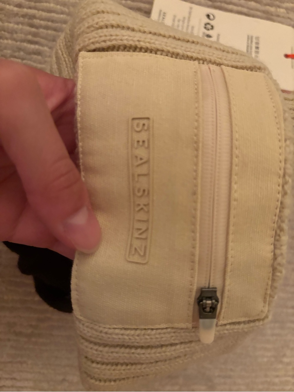 Sealskinz Colby Knit Beanie in Light Beige - Picture 7 of 7